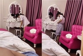 Nữ sinh cấp 2 trốn học nhà nghỉ chịch bạn trai
